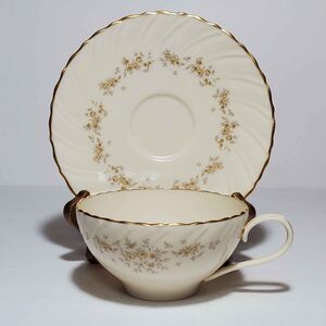 Lenox Teacup and Saucer Gaylord Yellow Flowers Vintage